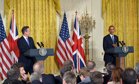En una rueda de prensa entre Obama y Cameron en la Casa Blanca